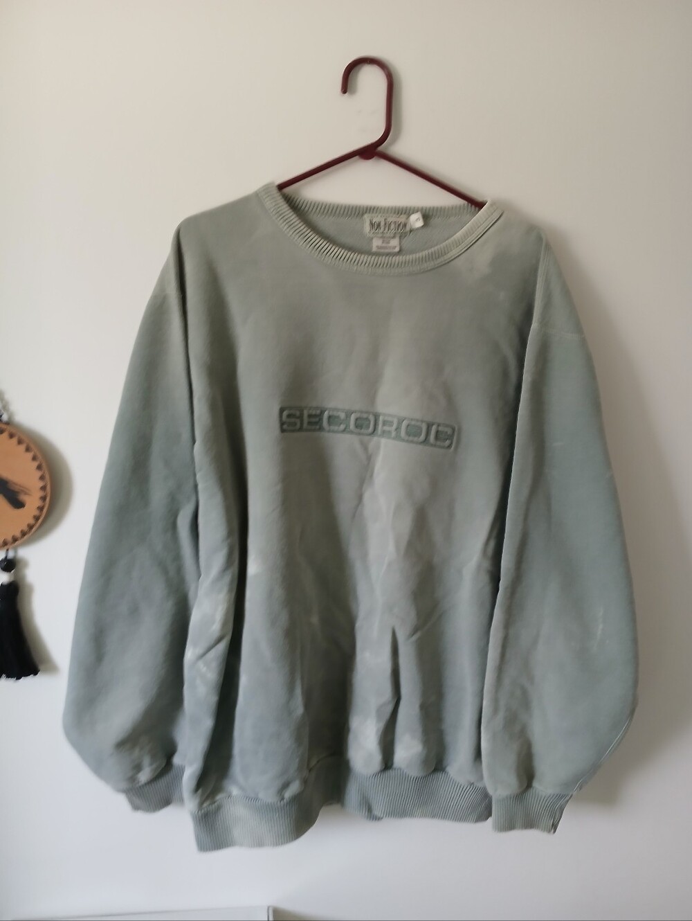 Vtg 90s Distressed Crewneck Sweater Tiger Brand Non Fiction Canadian Classics